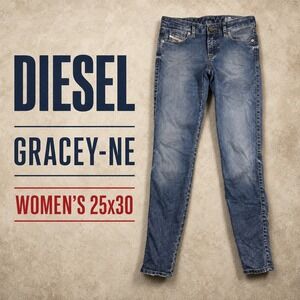 Diesel Gracey-NE JoggJeans Womens 25x30 Slim Blue Stretch Denim 069FG Sweatpants